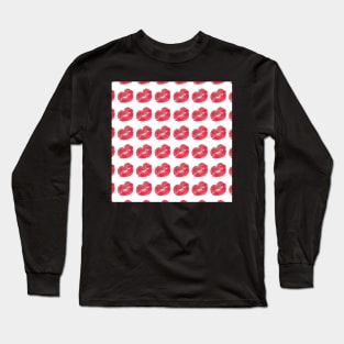 Lipstick kiss print - red Long Sleeve T-Shirt